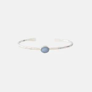 Moonlight Blue Agate Silver Bracelet