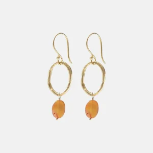 Graceful Carnelian Gold Earrings