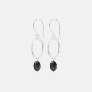 Graceful Onyx Silver Earrings