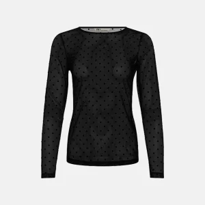Monique mesh polkadot blouse