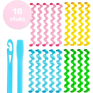 Heatless Curls - 18 stuks - 45 cm - Wave Formers - Krulspelden - Haarrollers - Hair Curler - Volledige Set - Krullen Zonder Hitte